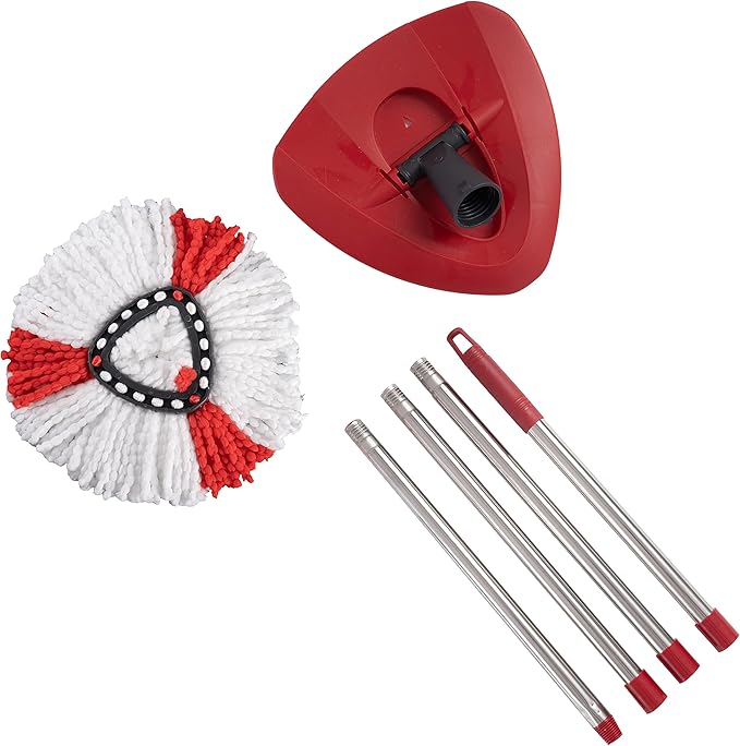Matthew Cleaning 12Pack Red Microfiber Spin Mop Replacement Head Compatible with EasyWring Spin Mop Replace Head-EasyWring High Absorbency,Machine Washable,Microfiber Spin Mop Refills