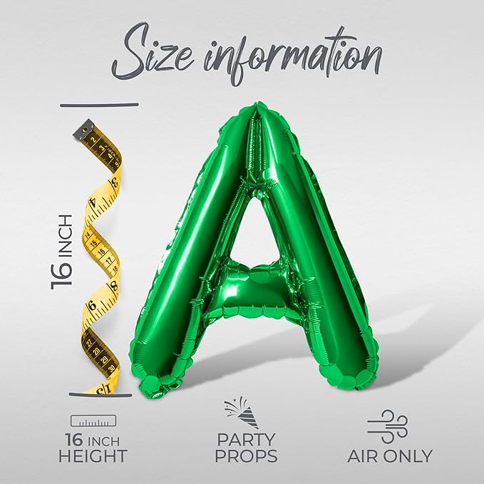 Letter Balloons - LETS GET SPICY 16" Inch Alphabet Letters Foil Mylar Balloon Bachelorette Party Banner (Green)