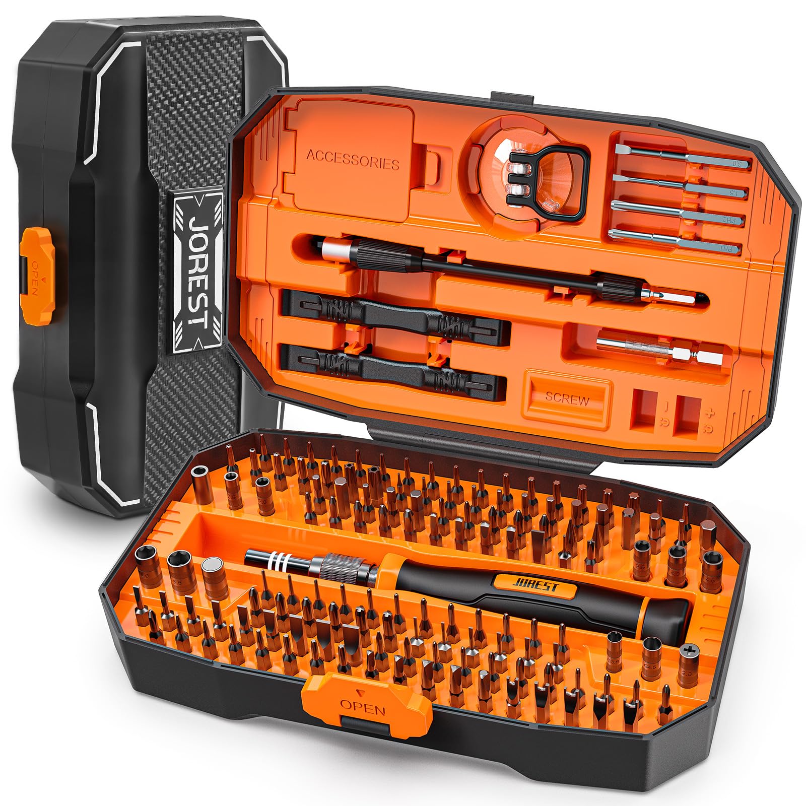JOREST 152 in 1 Precision Screwdriver Set, Tool Gifts for Men, Magnetic Repair Tool Kit for Electronics, Macbook, Laptop, PC, RC, PS5, iphone,Jewelers, XBOX, Glasses