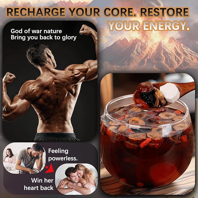 Ginseng Ten Treasures Tea, Natural Kidney Cleanse Detox Tea with 10 Precious Ingredients - All natural, No additives for Men - 260g