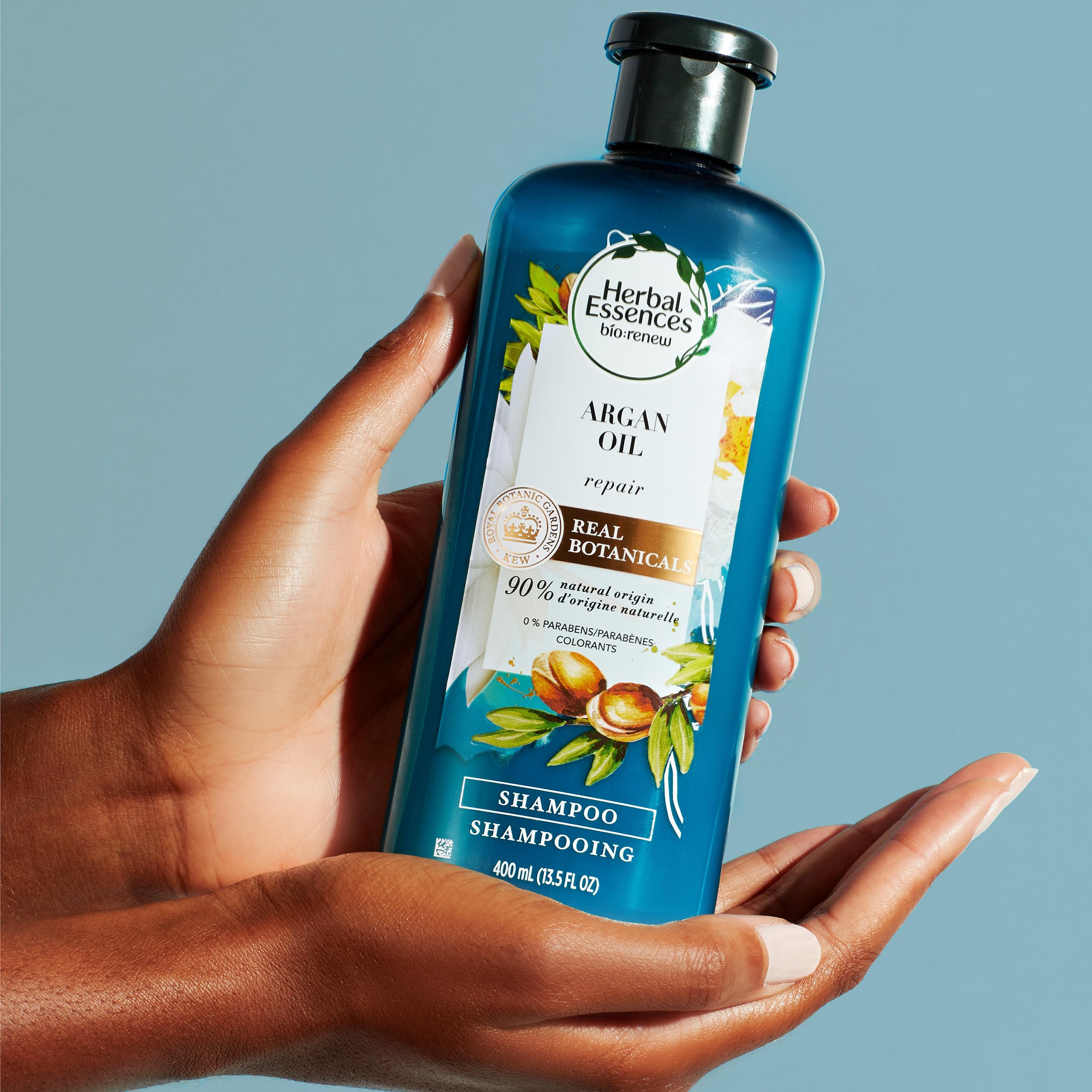 Herbal Essences Argan Oil Paraben Free Shampoo, Hair Repair, 13.5 fl oz, with Certified Camellia Oil and Aloe Vera, For All Hair Types, Especially Damaged Hair