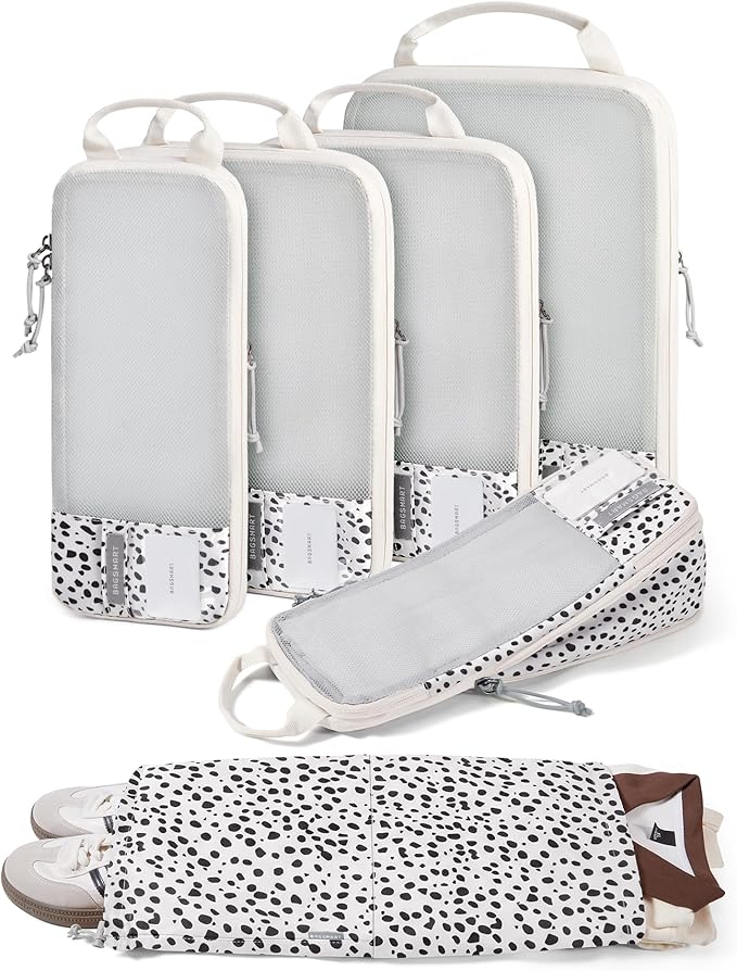 BAGSMART 6 Set /4 Set/2 Set Compression Packing Cubes for Travel, Lightweight Luggage Organizer Bags, Durable Space Saver Bags Travel Essentials