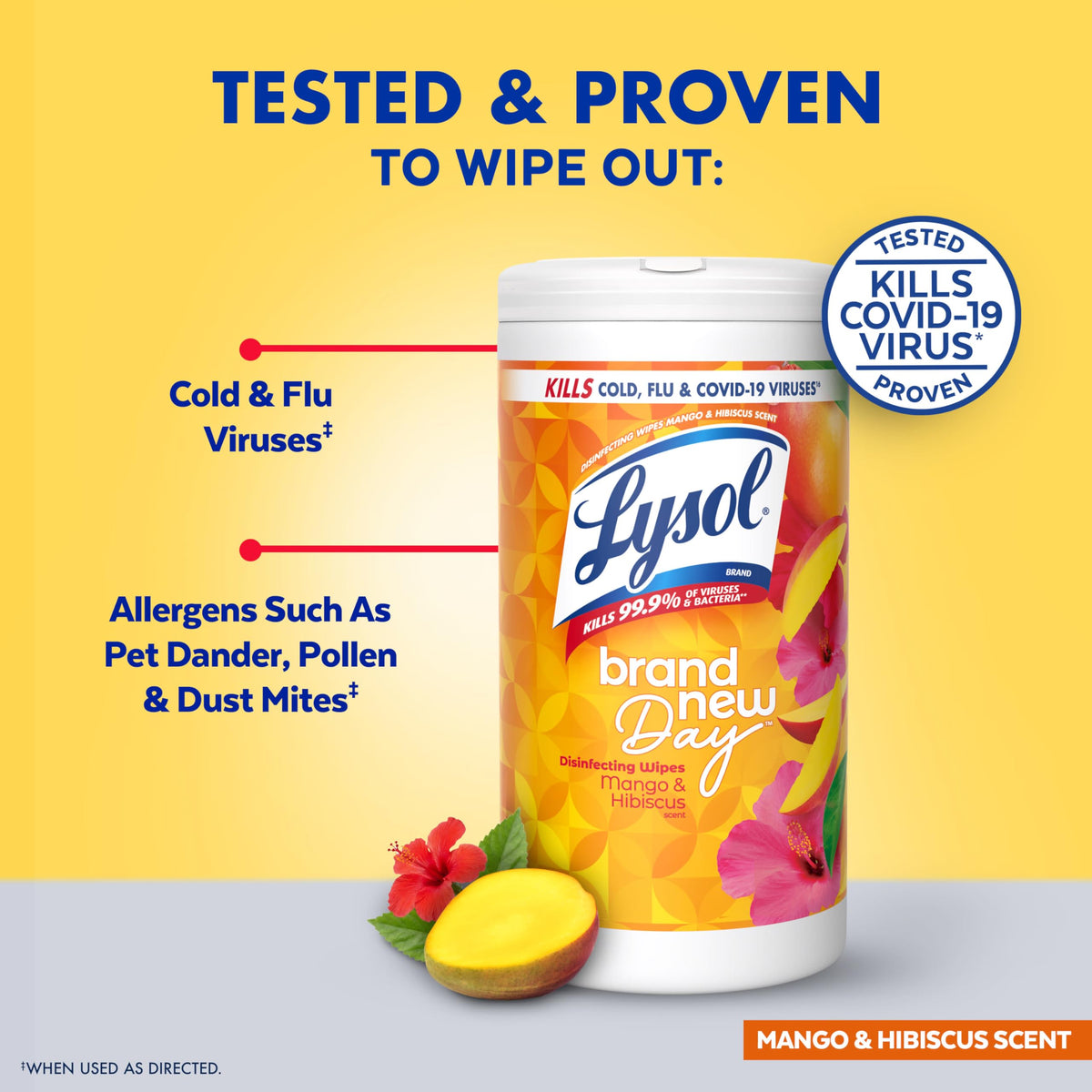 LYSOL Disinfecting Wipes, All Purpose Cleaner, Multi-Surface Antibacterial Cleaning Wipes, Household Cleaning Supplies, Dorm Essentials, Lavender + Mango Scents, 80 ct. (4 Pack)