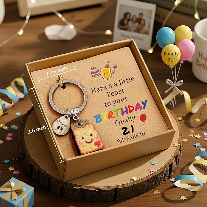 Cute Toast Keychain for Girls, New Beginnings Gifts for Best Friend as Next Chapter Stuff, Cute Love Engagement Housewarming Birthday New Job Gifts for Coworker Couple Bestie Sister Parents