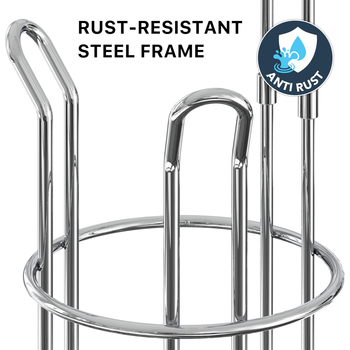 Simple Houseware Bathroom Toilet Tissue Paper Roll Storage Holder Stand, Chrome