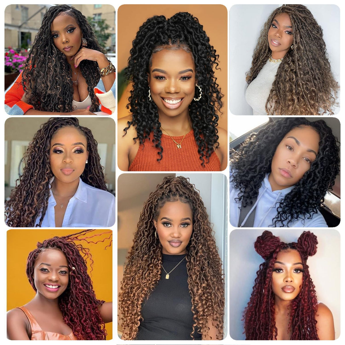 Forevery Goddess Locs Crochet Hair 12 Inch Faux Locs Crochet Hair for Black Women Pre looped 6 Packs Boho Crochet Locs with Curly Ends T1b/4/30
