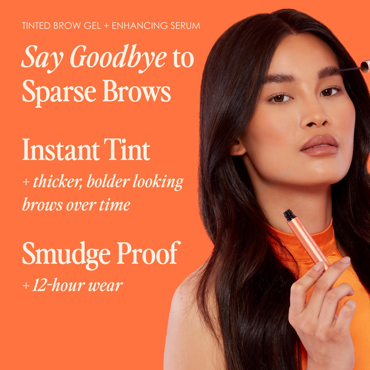 Grande Cosmetics GrandeBROW 2-in-1 Tinted Brow Gel + Brow Enhancing Serum for Thicker & Darker-Looking Eyebrows, Shape & Fill Brows, with Castor Oil & Mini Fibers - Taupe, Full Size (0.12 fl oz)