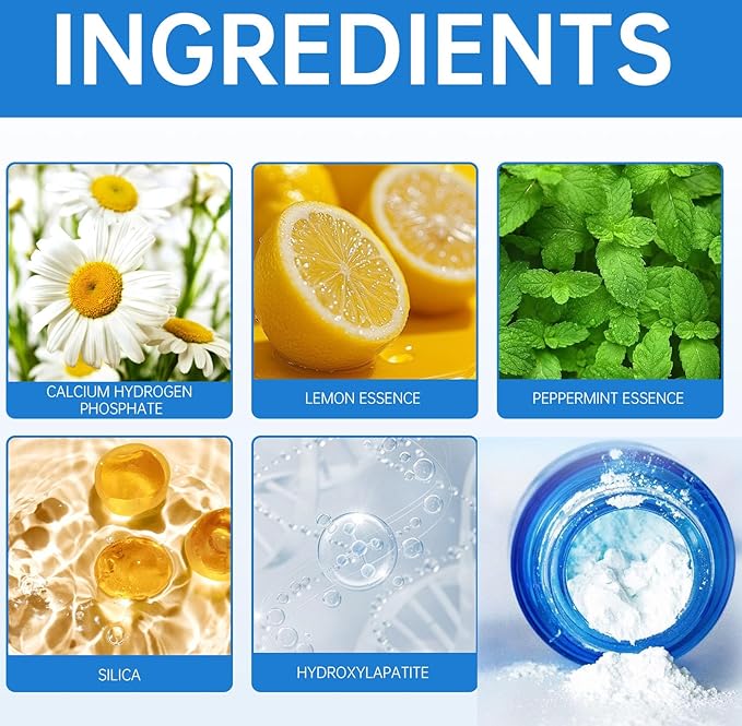Teeth Whitening Powder for Instant Stain Removal, Color Corrector, and Toothpaste Booster-Lasting Whitening Results