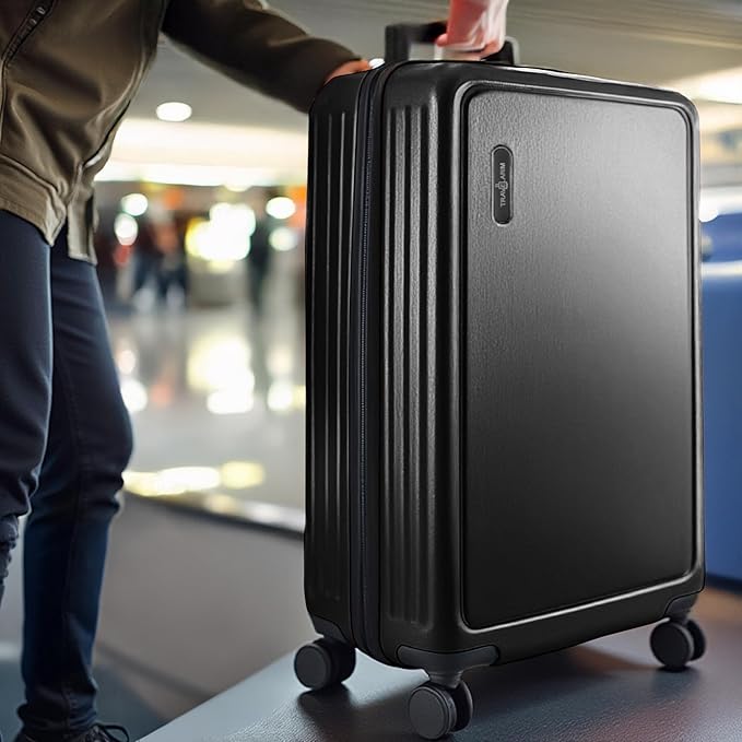 TRAVELARIM Luggage Sets 2 Piece, 24 Inch Suitcase and 28 Inch Luggage with Spinner Wheels, Durable Hard Shell Suitcase Set, Expandable Travel Suitcases with Wheels, Black