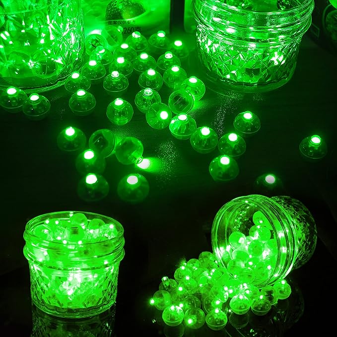 Aogist 200pcs Green Balloon Light,Long Standby Time Waterproof Mini Ball Light,Round LED Flash Lamp for Paper Lantern Balloon Party,Wedding,Birthday,Festival,New Year and Christmas Decorative