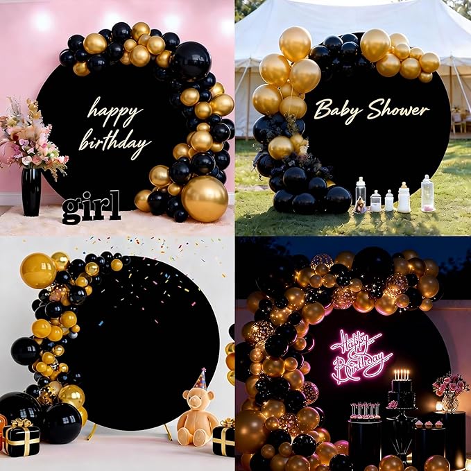 7.2FT Backgrounds Circle Arch Backdrop Cover, Round Arch Backdrop Cover, Round Balloon Arch Cover for Party, Wedding, Birthday Decorations
