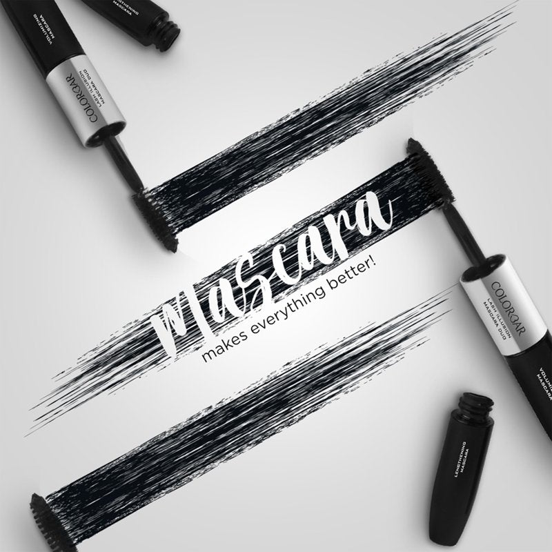 Colorbar Lash Illusion Mascara Duo - Lash Lengthening and Volumizing Mascara - Clump-Free, Crease-Proof, and Non-Flaking - Black - 0.27 oz