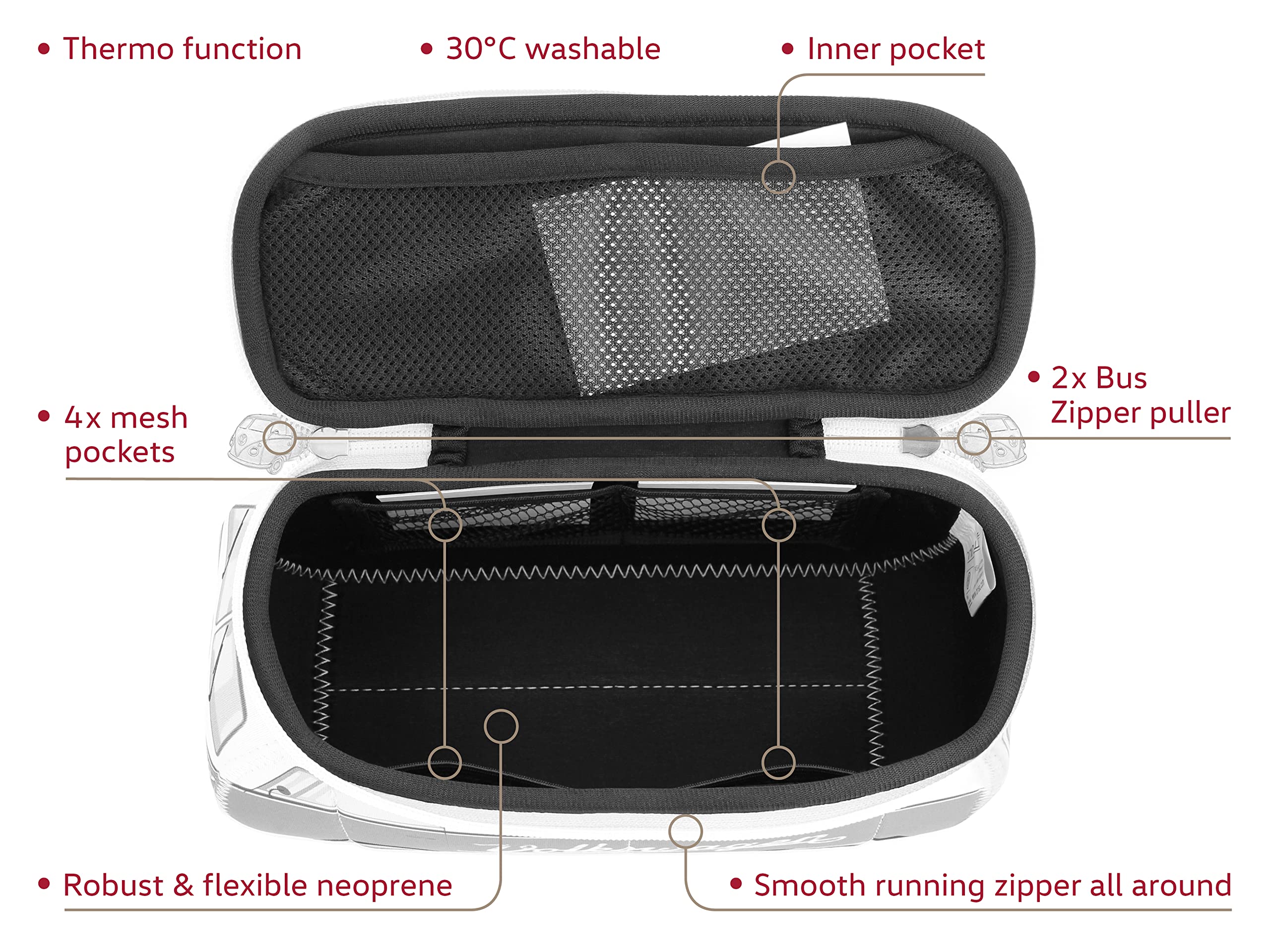 BRISA VW Collection - T1 Bus Camper Toiletry Bag Cosmetic Case