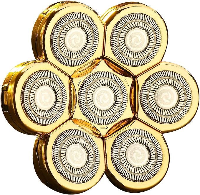 WAHFOX Universal 7 Gold Blades Shaver Replacement Heads for Mainstream Brands, Electric Shaver Head