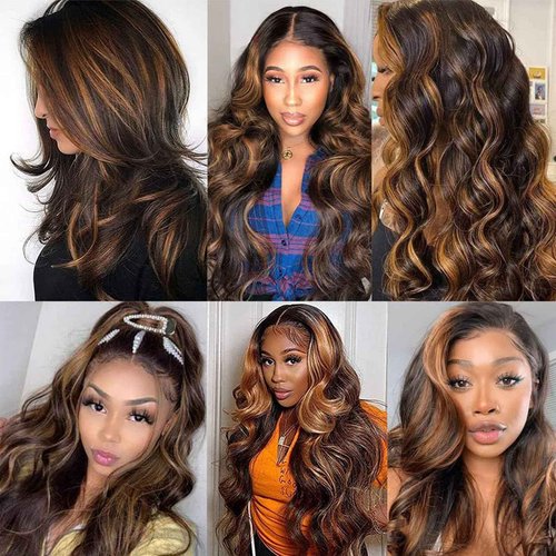 Fabimiya Human Hair Bundles 20 22 24 Inch Chocolate Brown P4/30 Body Wave Bundles Human Hair 100% Unprocessed Soft Sewn In Hair with Double Weft for Black Women