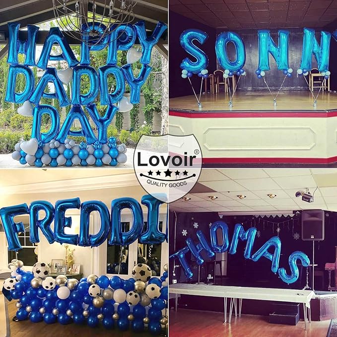 Lovoir 40 Inch Large Blue Letter L Balloons Big Size Jumbo Mylar Foil Helium Balloon for Birthday Party Celebration Decorations Alphabet Blue L