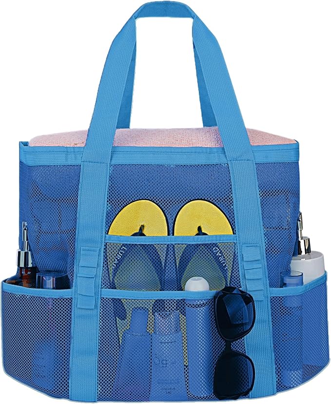 Mesh Beach Bags for Family - Women Beach Tote Bag for Toys, Towels, Travel Vacation Cruise Essentials