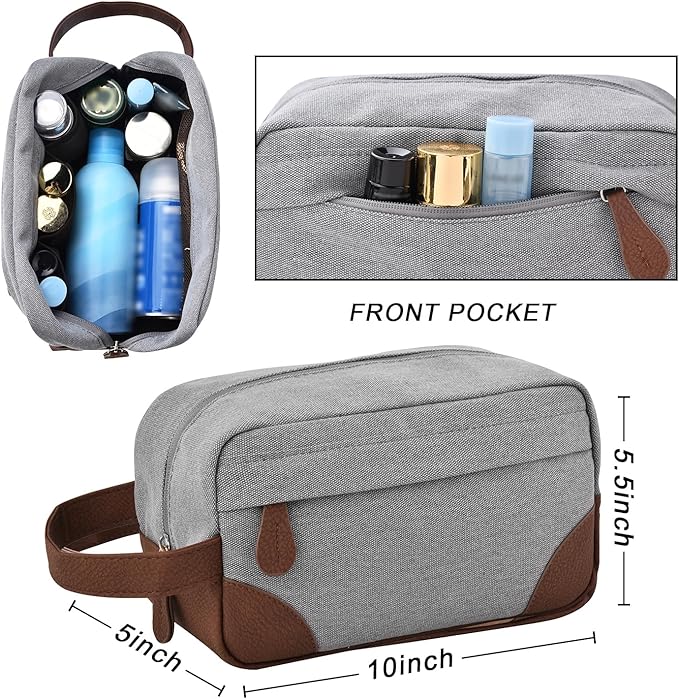 Litvyak Duffle Bag for Travel, 50L Canvas Travel Duffel Bags Overnight Weekend Gym Carry On Luggage Bag for Men & Women(Grey+Toiletry Bag)