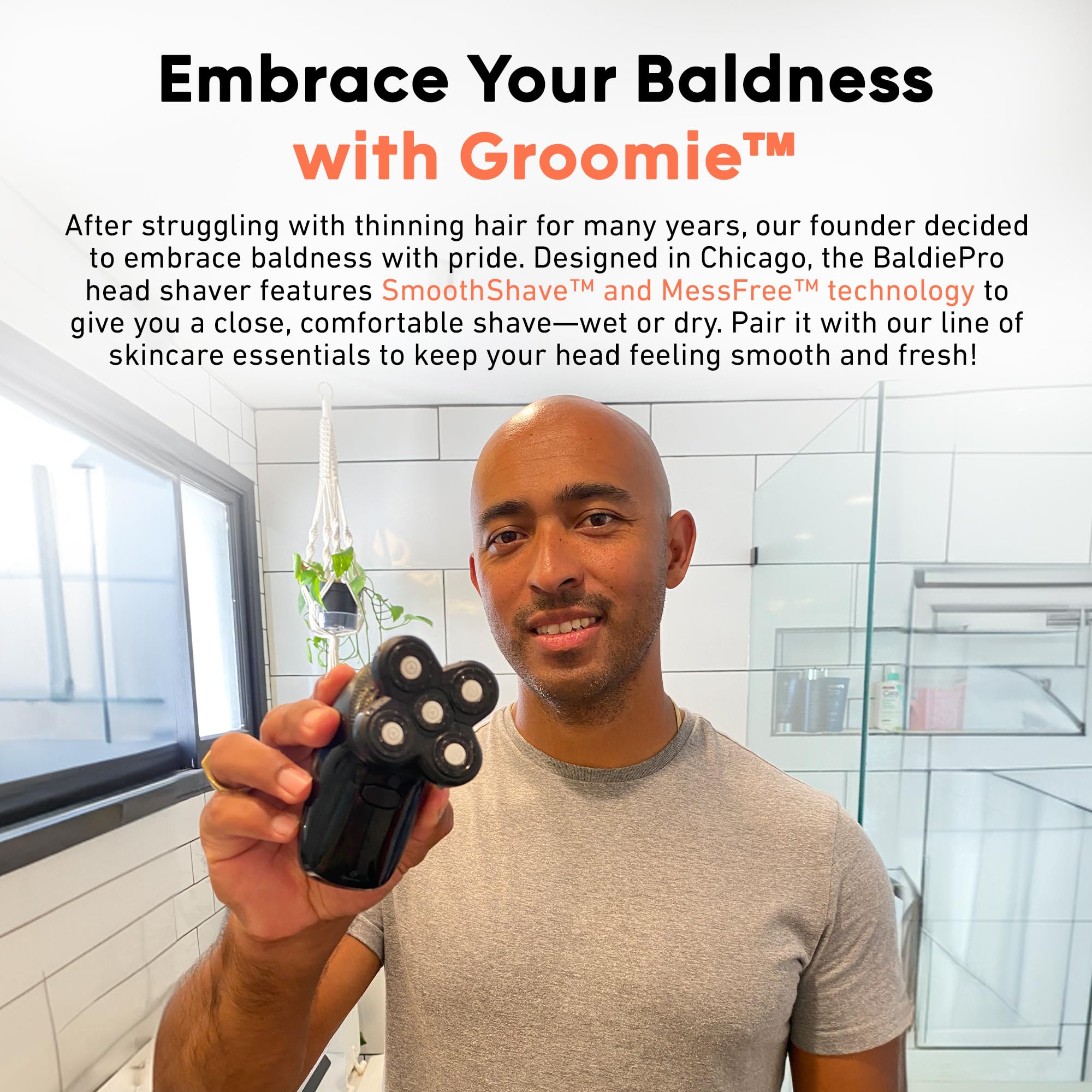Groomie BaldiePro 7-Piece Grooming Attachment Kit for Head Shaver