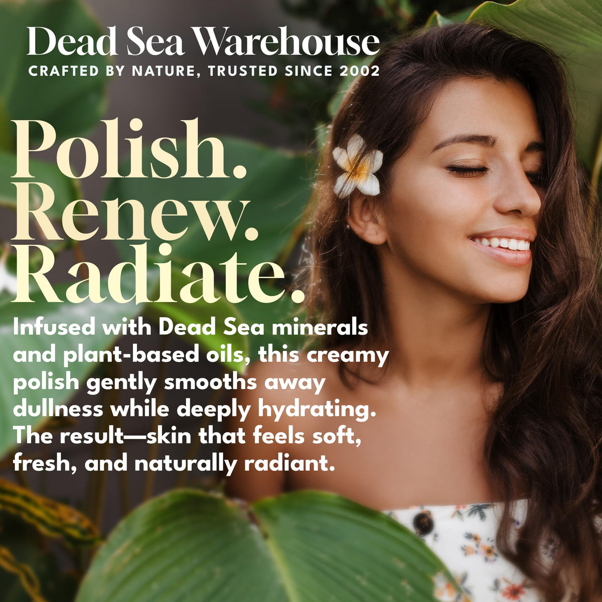 Dead Sea Warehouse – Amazing Minerals Skin Polish – 8.8 OZ – Dead Sea Salt Face & Body Scrub – All Natural Exfoliating Cleanser – Unscented – 2-Pack