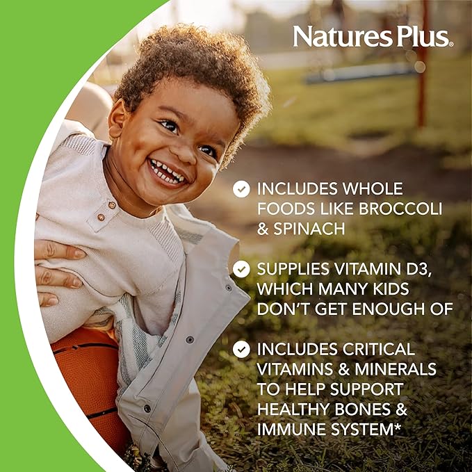 Natures Plus Animal Parade Children's Chewable Multivitamin - 90 Animal-Shaped Tablets, Pack of 2 - Natural Assorted Flavors - Vegan, Gluten Free - 90 Total Servings