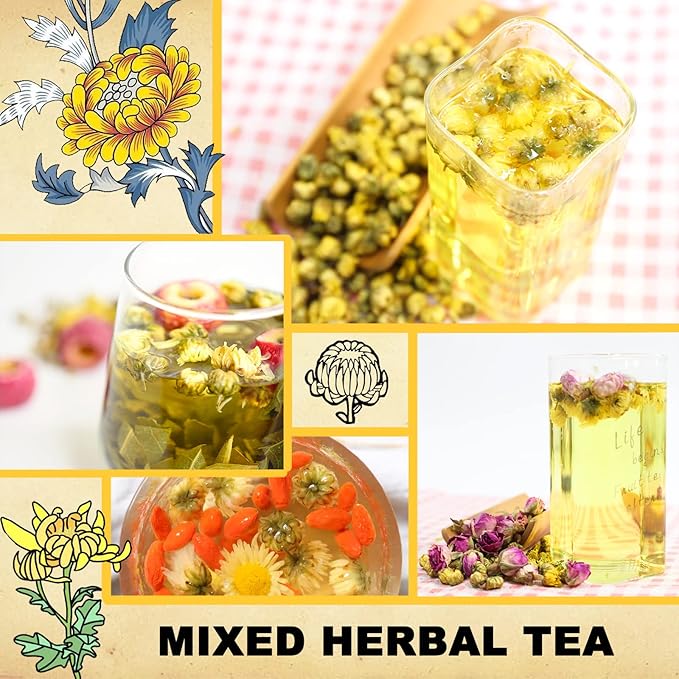 Olvvla - Chrysanthemum Tea - 4oz/114g - Top Grade Natural Dried Fetal Chrysanthemum Flowers - Health Tai Ju Herbal Tea - Caffeine-free
