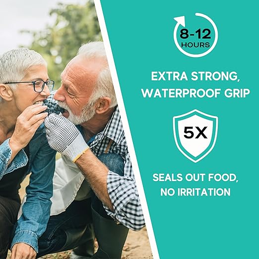 Extra Strong Denture Adhesive Cream, 12 Hour Hold Dental Glue, Waterproof, Zinc & Fluoride Free, Easy Apply Nozzle, Seals Food Out for Comfort, Mint Flavor (3 Pack, 4.2 Fl Oz)
