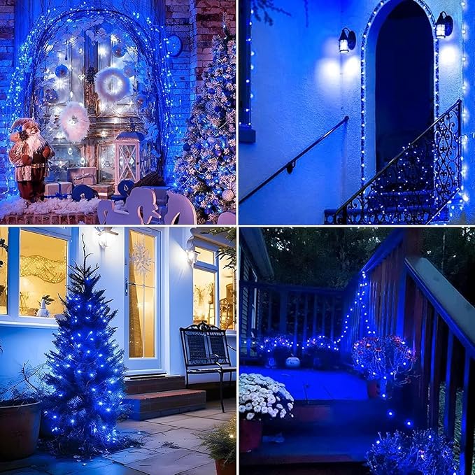 Joomer Fairy String Lights 33FT 100 LEDs Plug in Fairy Lights Indoor Copper Wire String Light DIY for Bedroom, Parties, Wedding, Christmas, Outdoor, Indoor Decoration (Blue, Non-Connectable)
