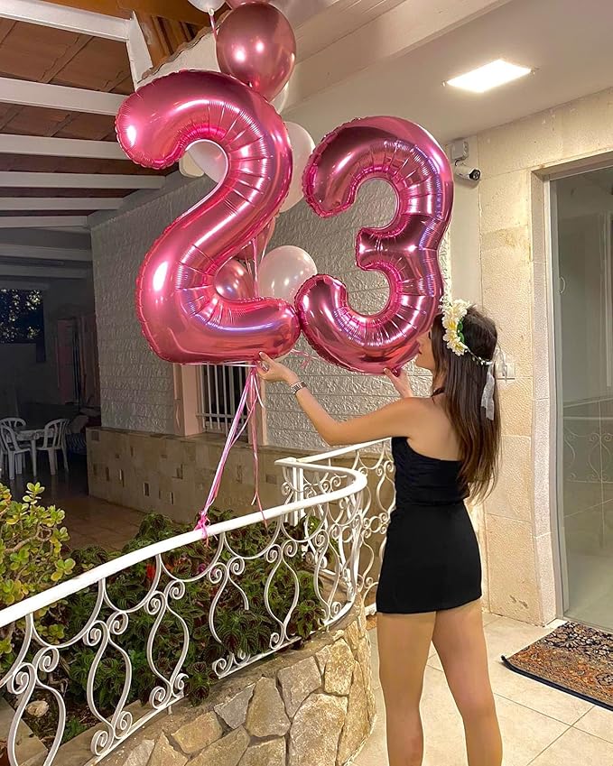 Pink Number 3 Balloon 40 Inch, 3 Balloon Number, 3rd Birthday Decorations, Pink Party Supplies for Boys Girls