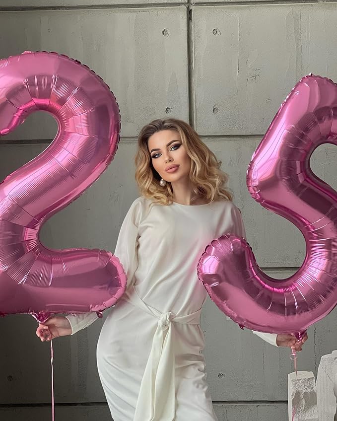Pink Number 5 Balloon 40 Inch, 5 Balloon Number, 5th Birthday Decorations, Pink Party Supplies for Boys Girls