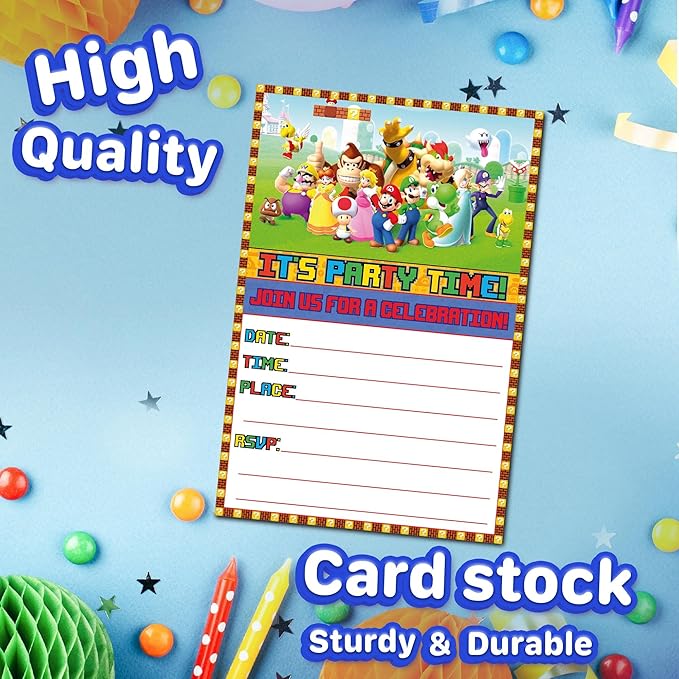 Set of 30 Invitation Cards Super M -Themed Happy Birthday Invitation Cards - Lightweight (230g), Postcard Style Invites for the Perfect Party Pack