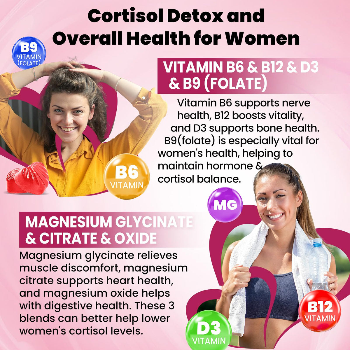 duwhot Cortisol Gummies, 15 in 1 Lower Cortisol Supplements for Women, w. Ashwagandha, Magnesium, Phosphatidylserine, Folate for Hormone Balance, Mood, Focus, Sleep Support, Sugar Free, Vegan, 120