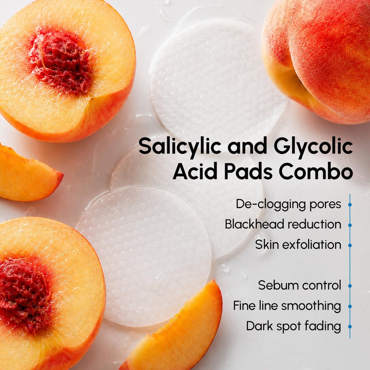 MAREE Glycolic Acid Pads & 2% Salicylic Acid – Toner Pads for Face with 20% Glycolic Acid Solution – Face Exfoliating Pads, Acne Clearing Face Pads – Skin Pore Resurfacing & Radiance Device – 50 Count