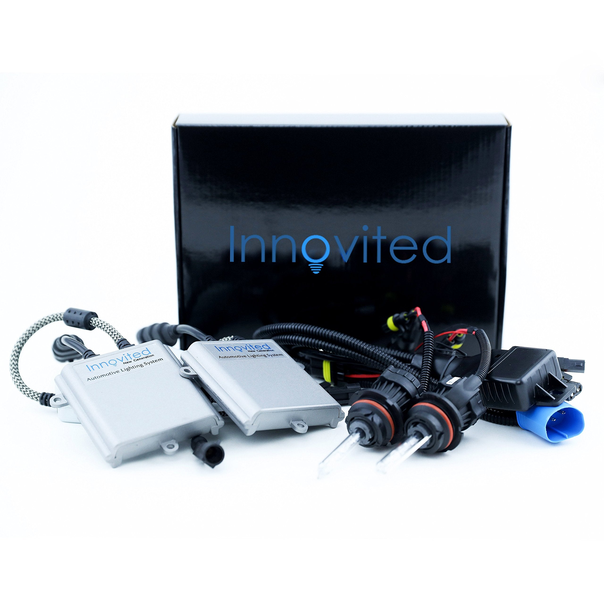 Innovited 9004 9007 6000K Bi xenon HI/LO Xenon Bulb x 1 pair bundle with 2 x 55W Performance AC Digital Ballast (Diamond White)
