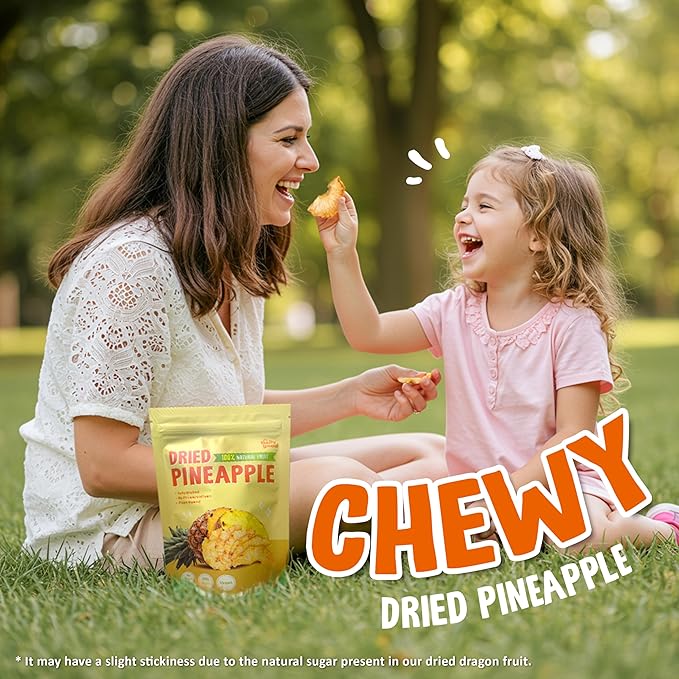 The Daily Good Soft-Dried Pineapple Slices | All Natural Superfood Snacks for Adults & Kids | Healthy, Soft and Chewy | No Sugar Added or Preservatives, Gluten Free, Vegan (1.41 oz, Pack of 1)