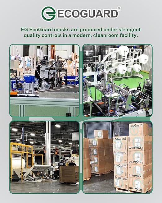 Disposable Face Masks Made in USA, 4 Ply for Families, Students, Breathable All-Day Wear & Safety, FSA HSA Eligible, ASTM Level 3 Medical Grade, 50 Pack, Green
