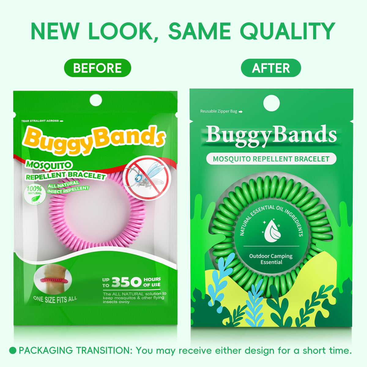 BuggyBands 30 Pack Mosquito Repellent Bracelets, DEET-Free Waterproof Bands, Individually Wrapped