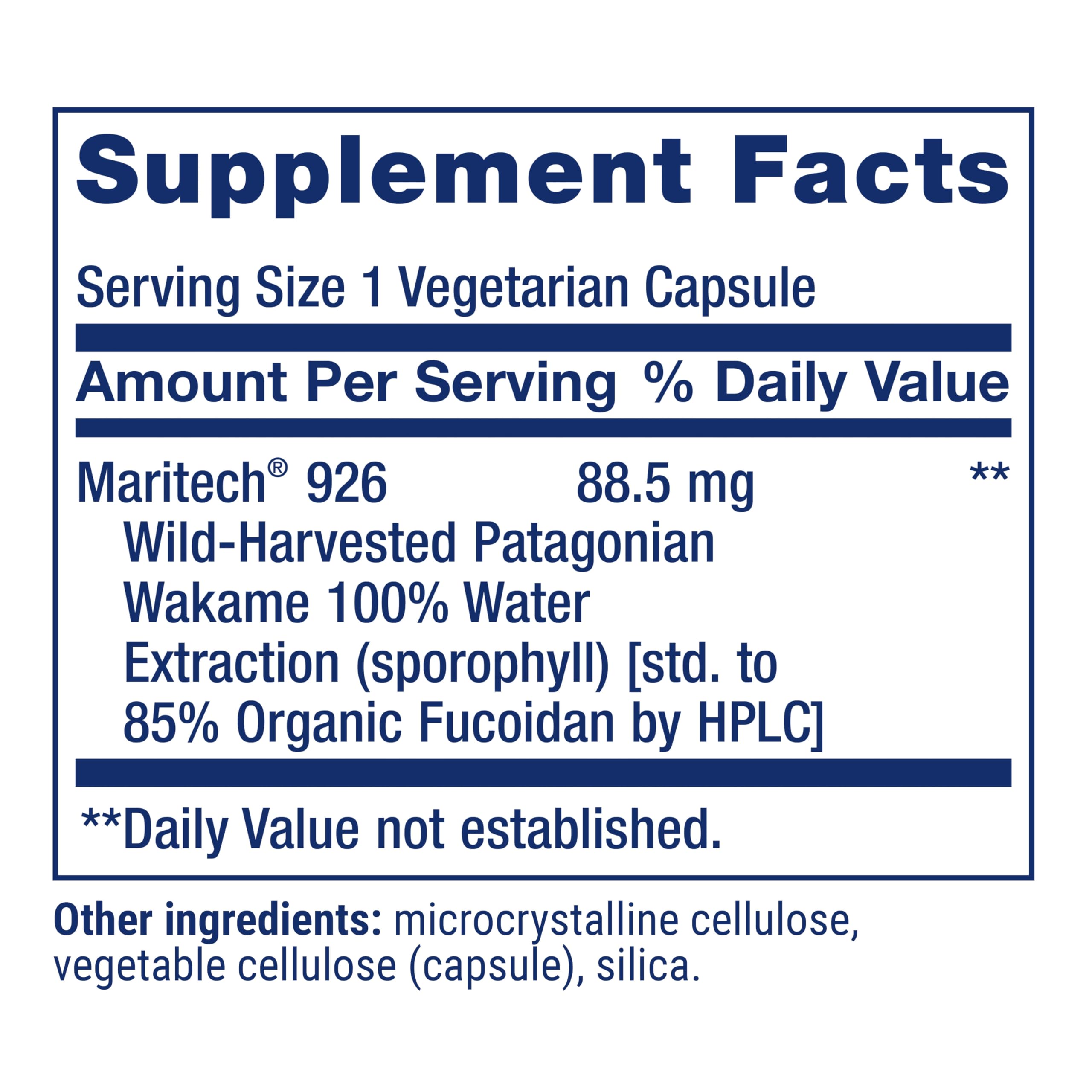 Life Extension Optimized Fucoidan with Maritech® 926, Promotes Healthy Immune Function, Gluten-Free, Non-GMO, Vegetarian, 60 Capsules