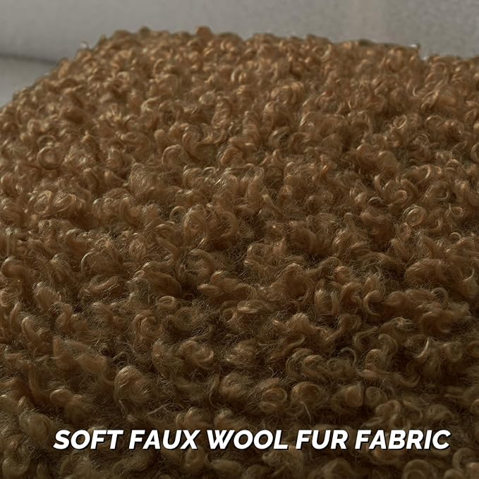 FUTEI Brown Decorative Throw Pillow Covers 20x20 Inch Set of 2,Soft Fluffy Faux Wool Fur Boucle Textured Cushion Case,Modern Home Decor for Couch Bed Living Room Office