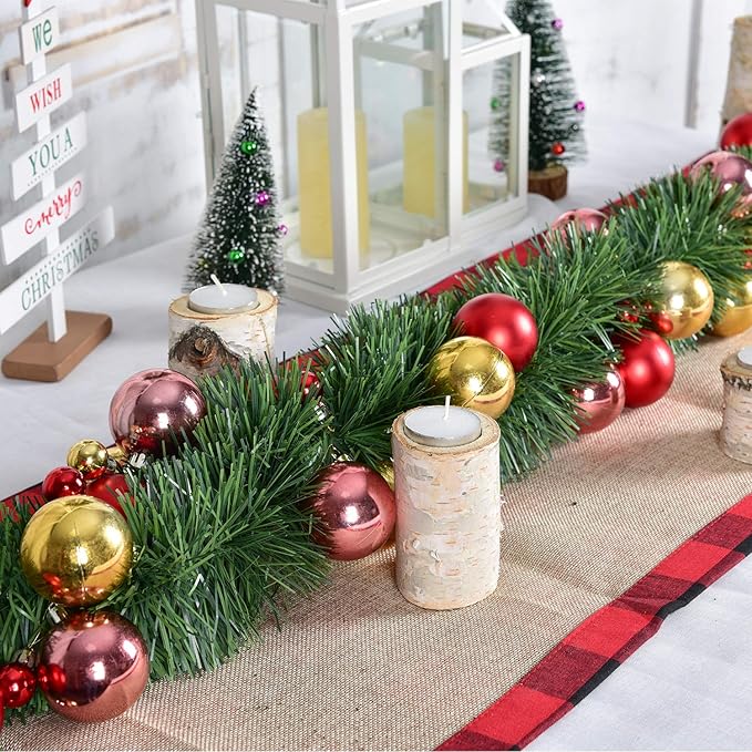 DearHouse 50 Ft Christmas Garland, Artificial Greenery Garland Soft Garland for Holiday Wedding Party,Stairs,Fireplaces Decoration for Outdoor or Indoor Use