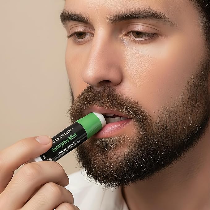 Organic Lip Balm Set for Men - 4 Flavors - 100% Natural Moisturizing for Cracked & Dry Lips (Pack of 2)