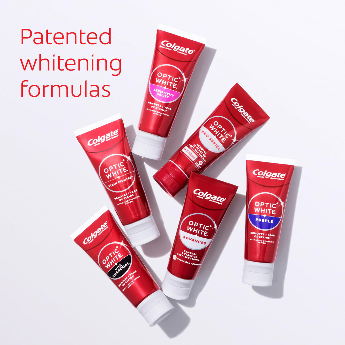 Colgate Optic White Stain Fighter Clean Mint Paste Teeth Whitening Toothpaste, 4 Pack, Anticavity Toothpaste with Fluoride, Enamel Safe Teeth Stain Remover, 3.8 OZ