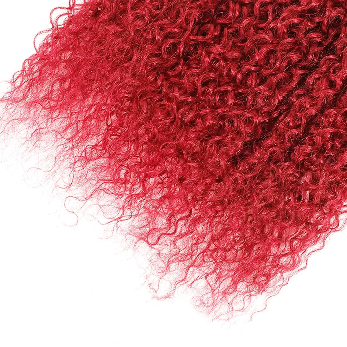 Red Curly Human Hair Bundles 30 Inch Kinky Curly Single Bundle Human Hair Light Red Color Unprocessed Native Virgin Hair 100g Total Double Weft Human Hair Extensions for Women