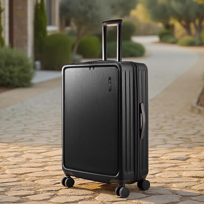 TRAVELARIM Luggage Sets 2 Piece, 24 Inch Suitcase and 28 Inch Luggage with Spinner Wheels, Durable Hard Shell Suitcase Set, Expandable Travel Suitcases with Wheels, Black