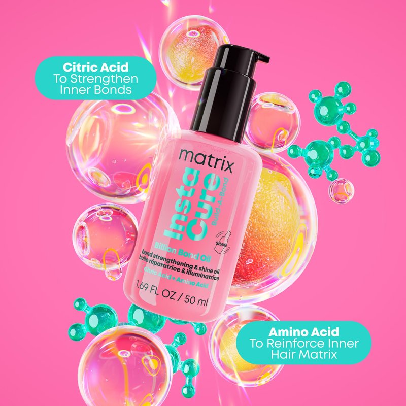 Matrix Instacure Build-A-Bond Billion Bond Oil, Professional Hair Repair for Mega Damaged Hair, 30ml