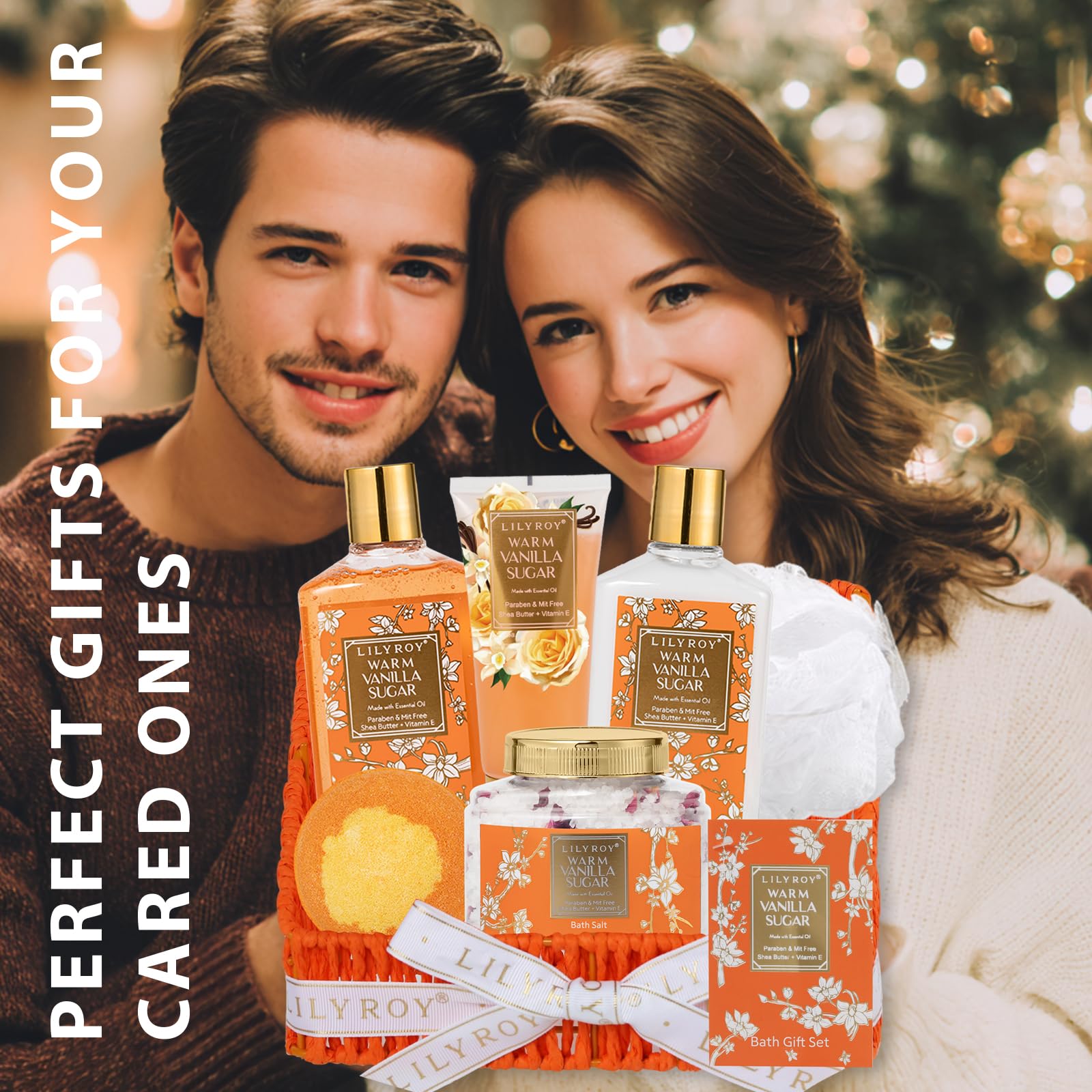 7Pcs Spa Gifts Skin Care Set - Luxurious Vanilla Spa Gift Baskets for Women