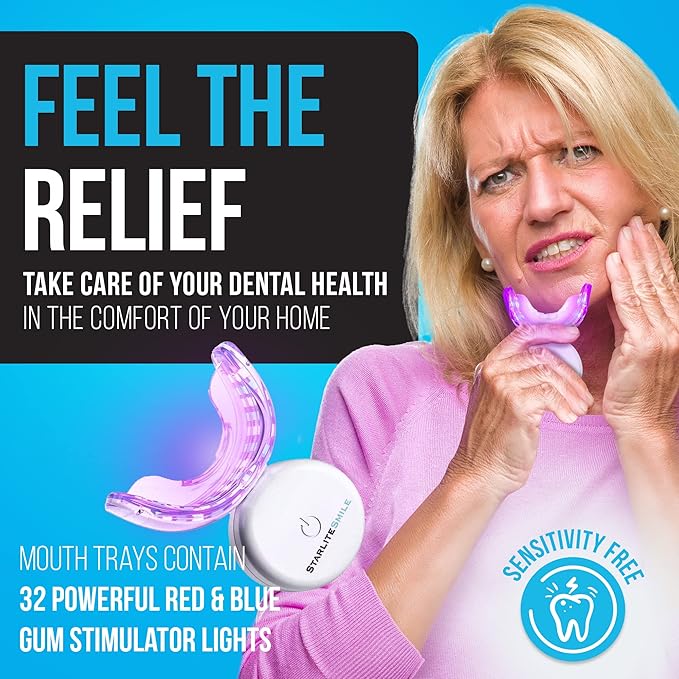 Gum Light, 32 LED Red & Blue Light Gums Sensitive Support and Teeth Whitening Accelerator