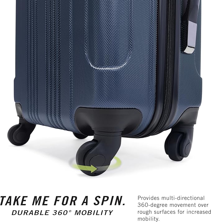 Kenneth Cole REACTION Out of Bounds Lightweight Hardshell 4-Wheel Spinner Luggage, Naval, 2-Piece Set (20" & 28")