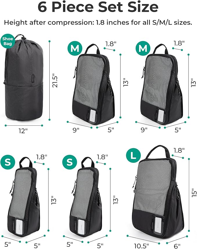 BAGSMART 6 Set /4 Set/2 Set Compression Packing Cubes for Travel, Lightweight Luggage Organizer Bags, Durable Space Saver Bags Travel Essentials