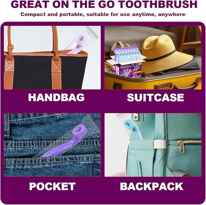 EchoRid Mini Disposable Toothbrush, Pre-Pasted Toothbrushes with Toothpaste and Toothpick for Travel - Fluoride Free, No Rinsing Needed, Mint Flavor, Fresh Breath Anywhere Anytime - 28 Ct